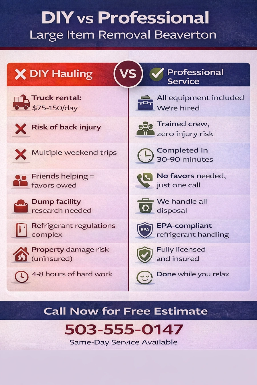 Large Item Removal Beaverton 3 Bulky items accepted infographic large item removal Beaverton