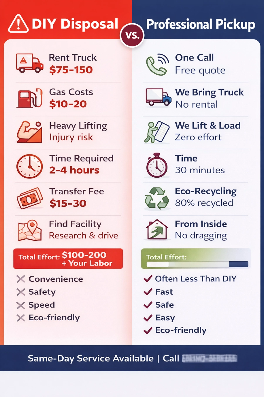 Mattress Disposal Beaverton 3 Mattress disposal DIY vs professional infographic