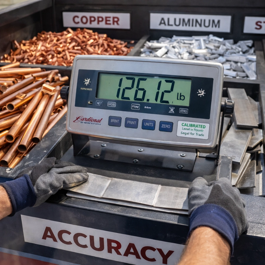 Metal recycling certified scale weighing Beaverton Oregon