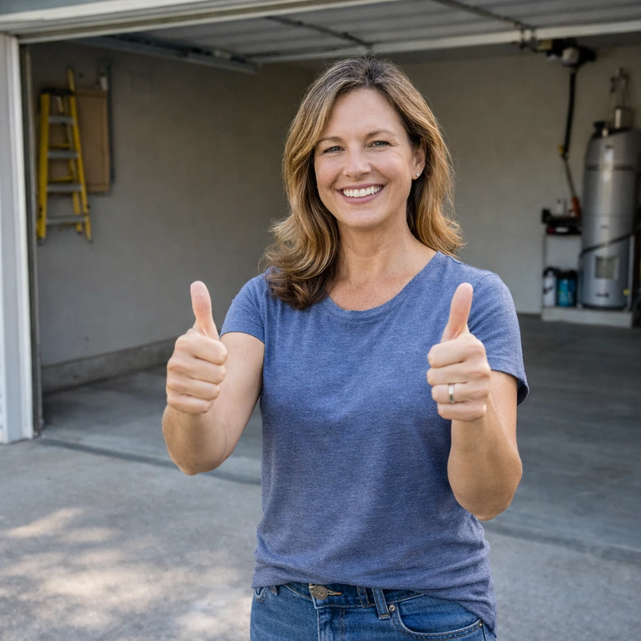 Satisfied Beaverton homeowner happy with junk removal service and clean space