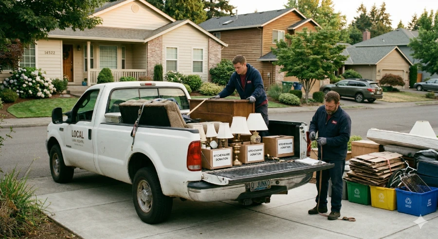 Same-Day Junk Removal in Beaverton, Oregon— Call Before 10 AM 4 Junk removal truck recycling donation Beaverton Oregon