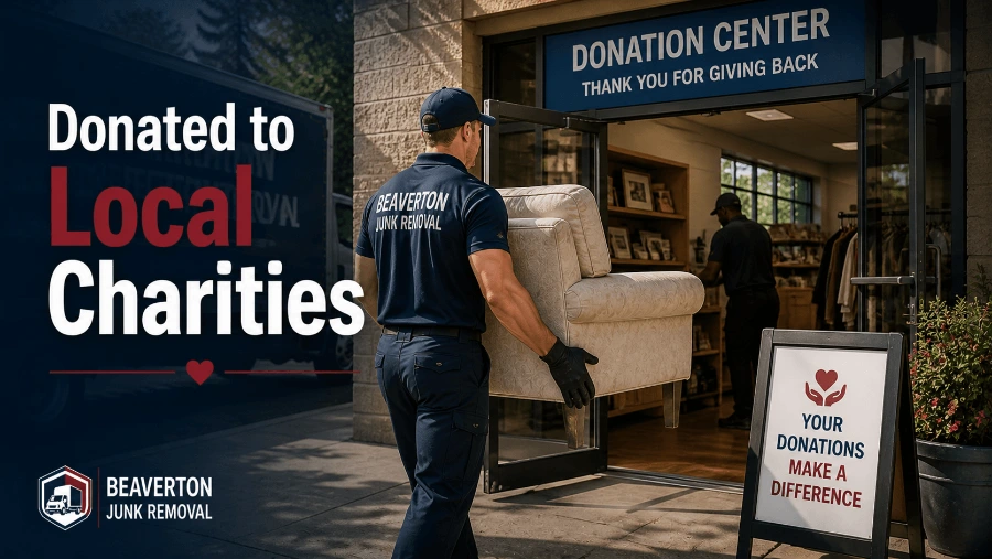 furniture donation after junk removal to local charity partners