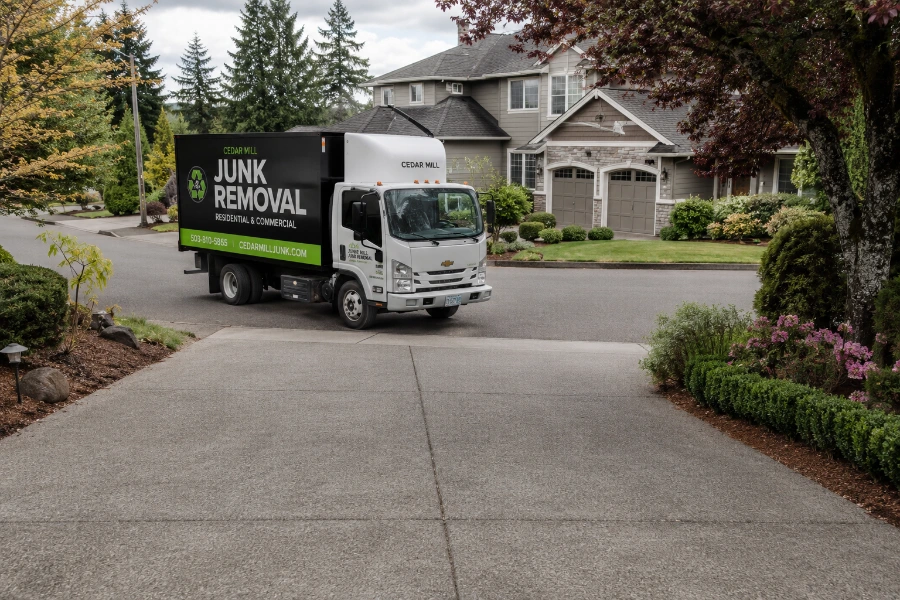 Clear driveway prepared for junk removal truck access in Cedar Hills