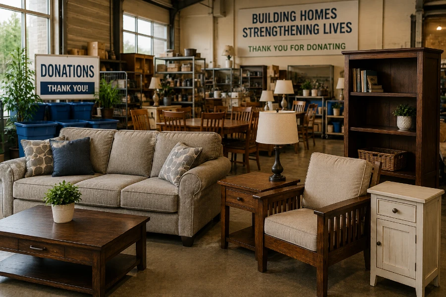 Local junk removal crew handling large furniture items in a Beaverton neighborhood