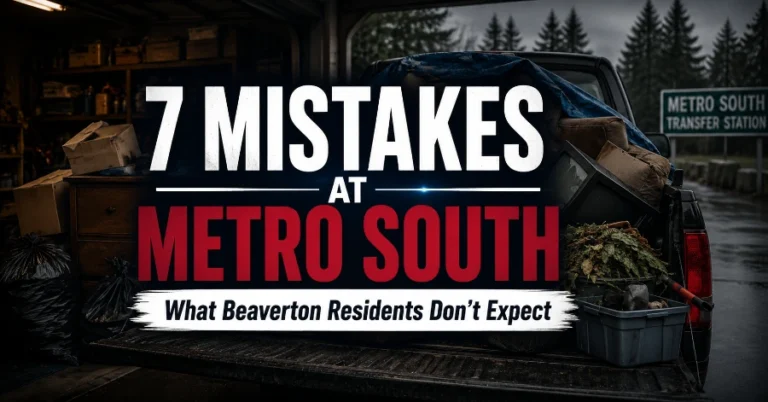 covered junk removal truck heading to Metro South Transfer Station in Oregon City