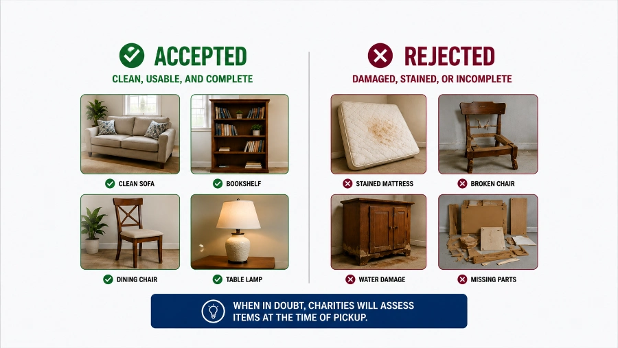 Should You Donate Furniture or Hire Junk Removal Beaverton 2 Usable and damaged furniture compared for local donation eligibility