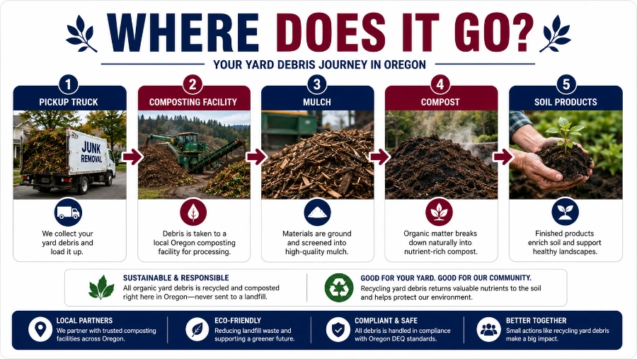 Organic yard debris processed through Oregon composting facilities