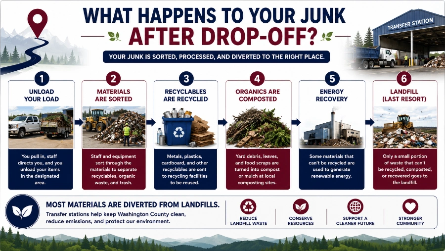 Transfer Station Near Beaverton, OR — What to Know First 4 Household waste sorted for recycling at an Oregon transfer station