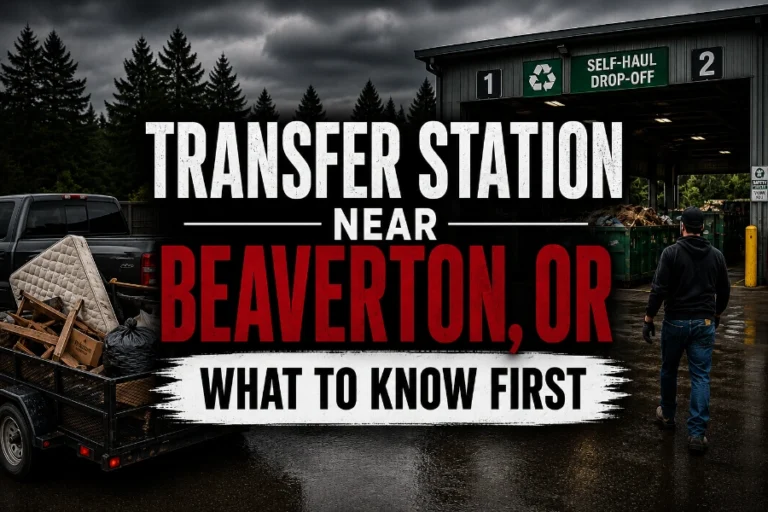 Self-haul trailer arriving at a transfer station near Beaverton, OR