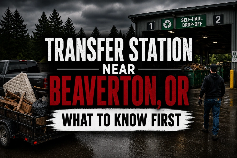 Transfer Station Near Beaverton, OR — What to Know First 1 Self-haul trailer arriving at a transfer station near Beaverton, OR