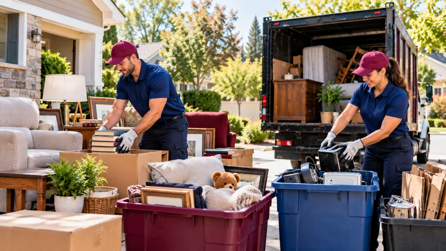 House Cleanouts Beaverton 4 House cleanout items sorted for donation and recycling in Beaverton OR