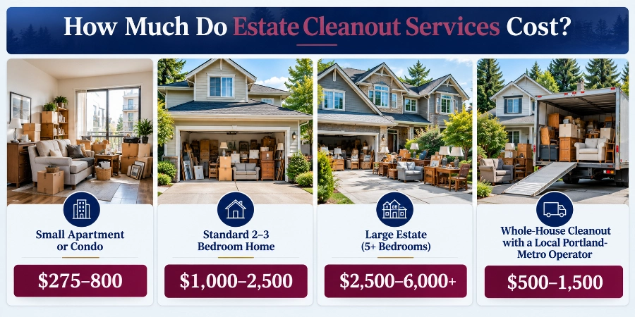 Estate cleanout pricing by property size and contents