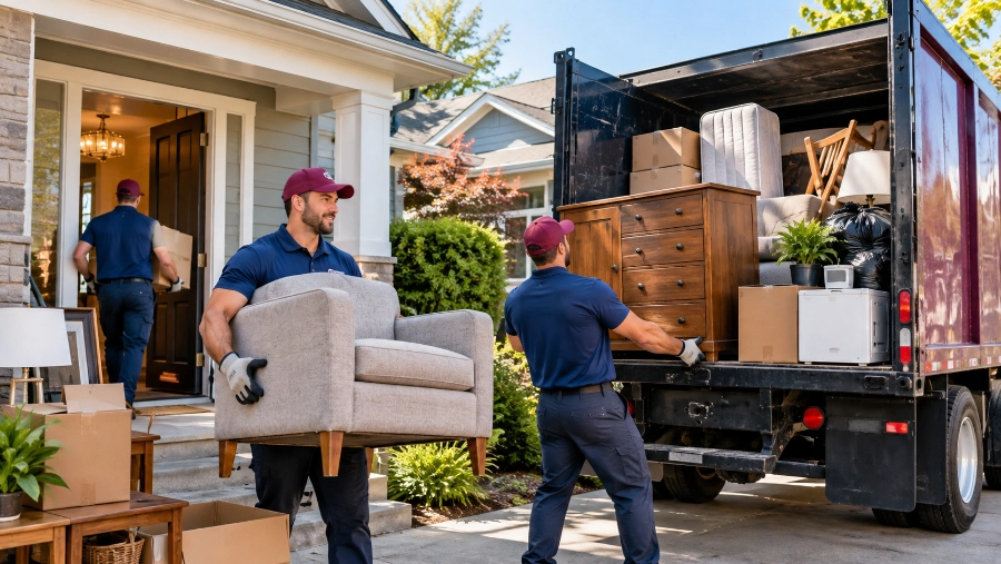 House Cleanouts Beaverton 1 crew loading household items in Beaverton OR
